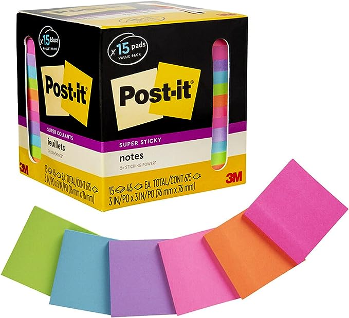 3x3 post-its in a multitude of colors