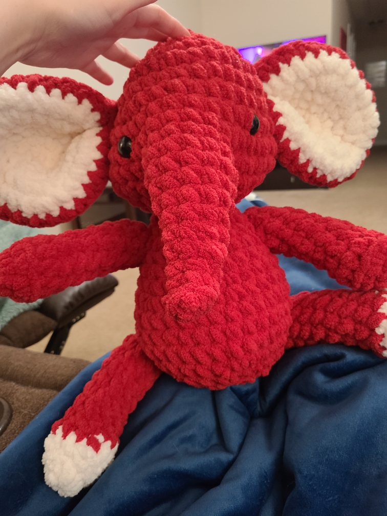 My daughter's red elephant, like Aleida's son's stuffed elephant